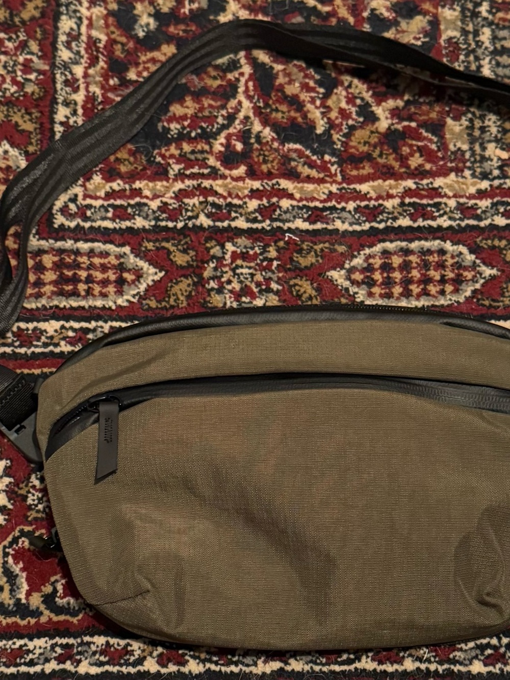 Alpaka Belt Bag with Strap Olive Green Canvas Men's Sling Belt Bag
